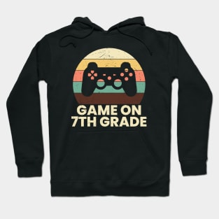 Game On 7th Grade Vintage Sunset Gamer Hoodie